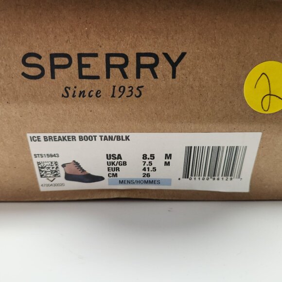 Sperry Mens Ice Breaker Boots Tan/Blk Size 8.5 US Waterproof All-Weather - Picture 3 of 16